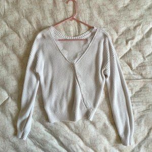 Hollister White Lace Trim Wrap Sweater Size XS